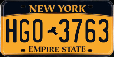 NY license plate HGO3763