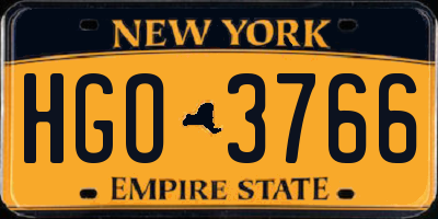 NY license plate HGO3766