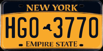 NY license plate HGO3770