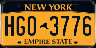 NY license plate HGO3776