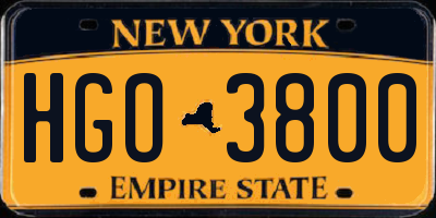 NY license plate HGO3800