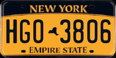 NY license plate HGO3806