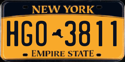 NY license plate HGO3811