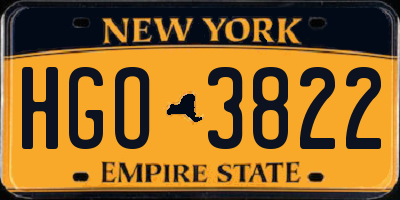 NY license plate HGO3822