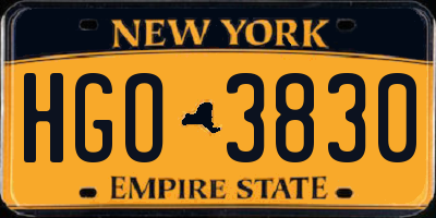 NY license plate HGO3830