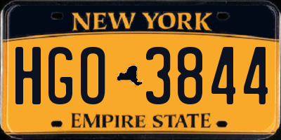 NY license plate HGO3844