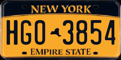 NY license plate HGO3854