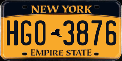 NY license plate HGO3876