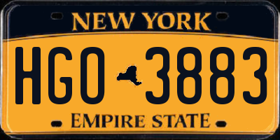 NY license plate HGO3883