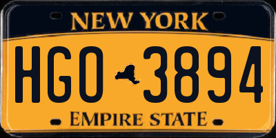 NY license plate HGO3894