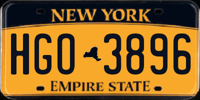 NY license plate HGO3896