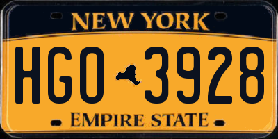 NY license plate HGO3928