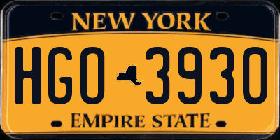 NY license plate HGO3930