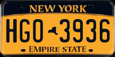 NY license plate HGO3936