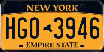NY license plate HGO3946