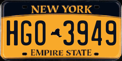 NY license plate HGO3949