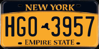 NY license plate HGO3957
