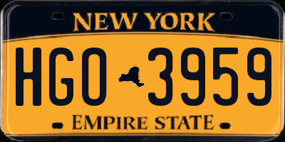 NY license plate HGO3959