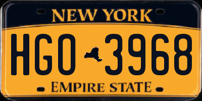 NY license plate HGO3968