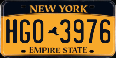 NY license plate HGO3976