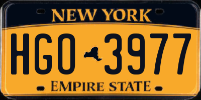 NY license plate HGO3977