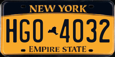 NY license plate HGO4032