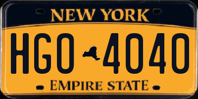 NY license plate HGO4040