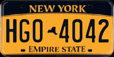 NY license plate HGO4042