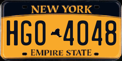 NY license plate HGO4048