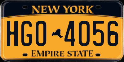 NY license plate HGO4056