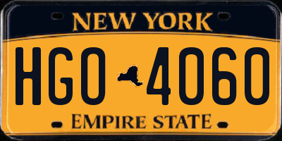 NY license plate HGO4060