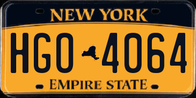 NY license plate HGO4064