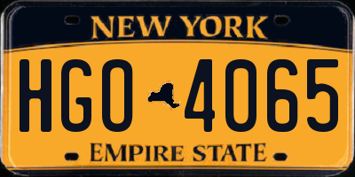 NY license plate HGO4065