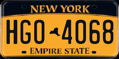 NY license plate HGO4068