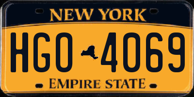 NY license plate HGO4069
