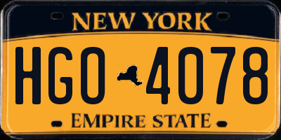 NY license plate HGO4078