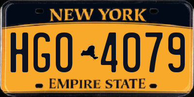 NY license plate HGO4079