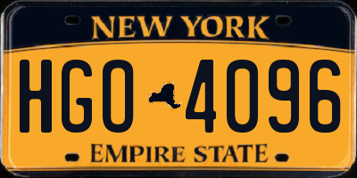 NY license plate HGO4096