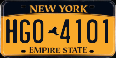 NY license plate HGO4101