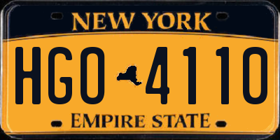 NY license plate HGO4110