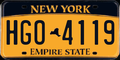 NY license plate HGO4119