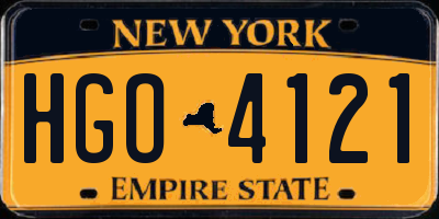 NY license plate HGO4121