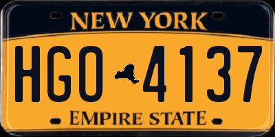 NY license plate HGO4137