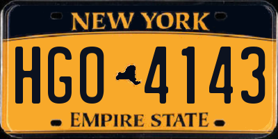 NY license plate HGO4143