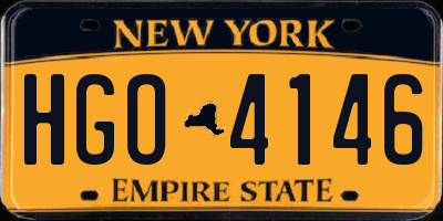 NY license plate HGO4146