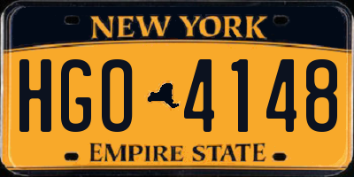 NY license plate HGO4148