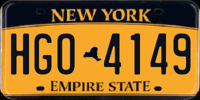 NY license plate HGO4149