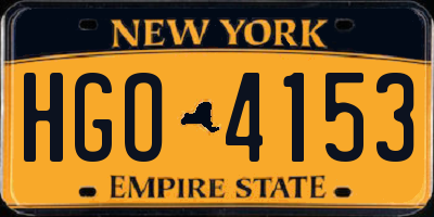 NY license plate HGO4153