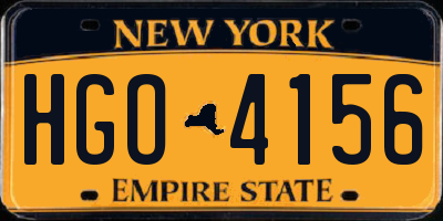 NY license plate HGO4156