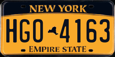 NY license plate HGO4163